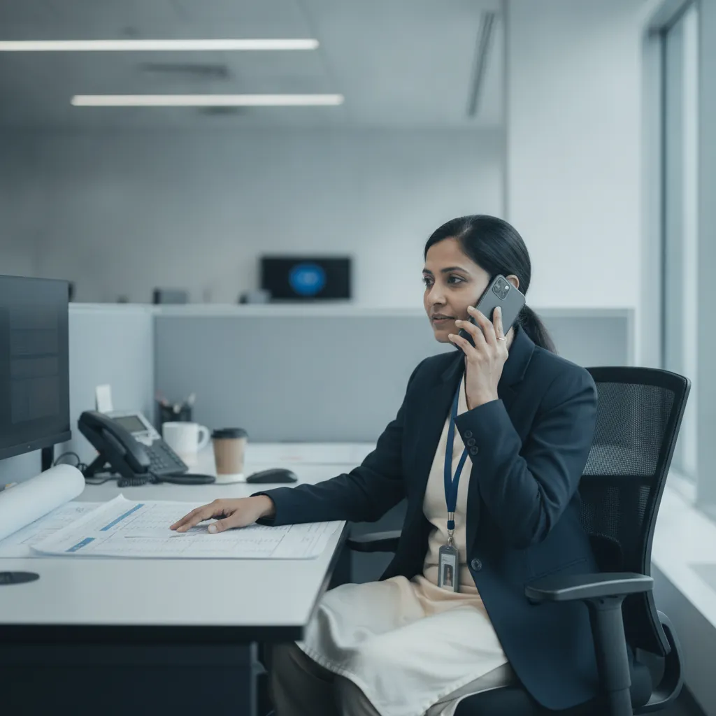 The four readers of One — a facilities head, a CFO, an operations manager and a compliance officer at their desks.
